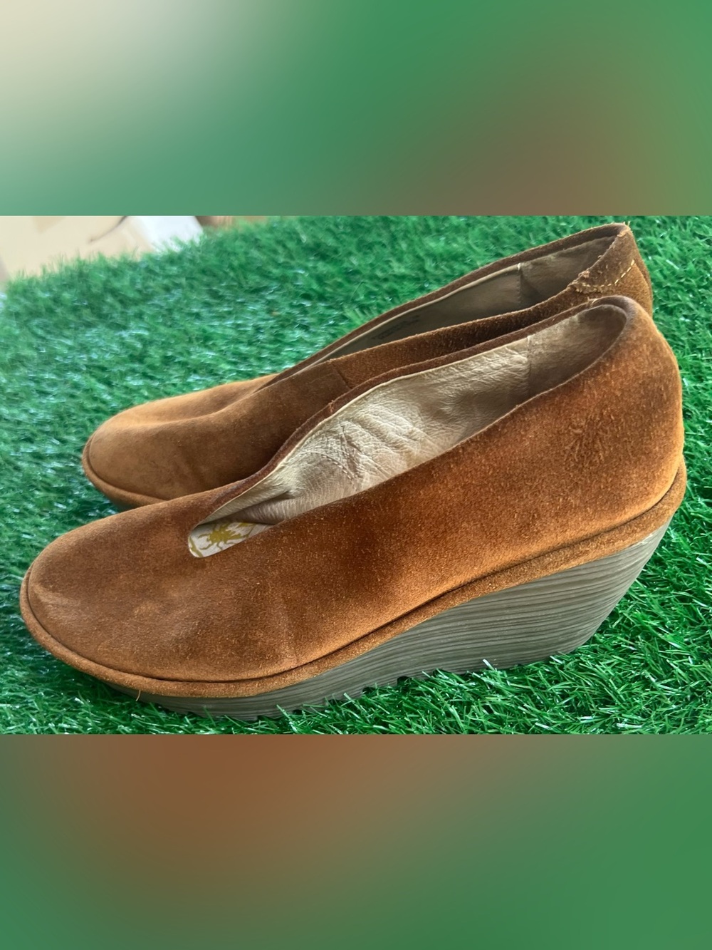 Fly London YAZ Brown Suede Wedge Shoes 38 - Picture 3 of 14